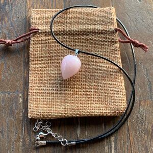 Rose Quartz Cone Necklace | Crystal Necklace | Genuine Rose Quartz Necklace